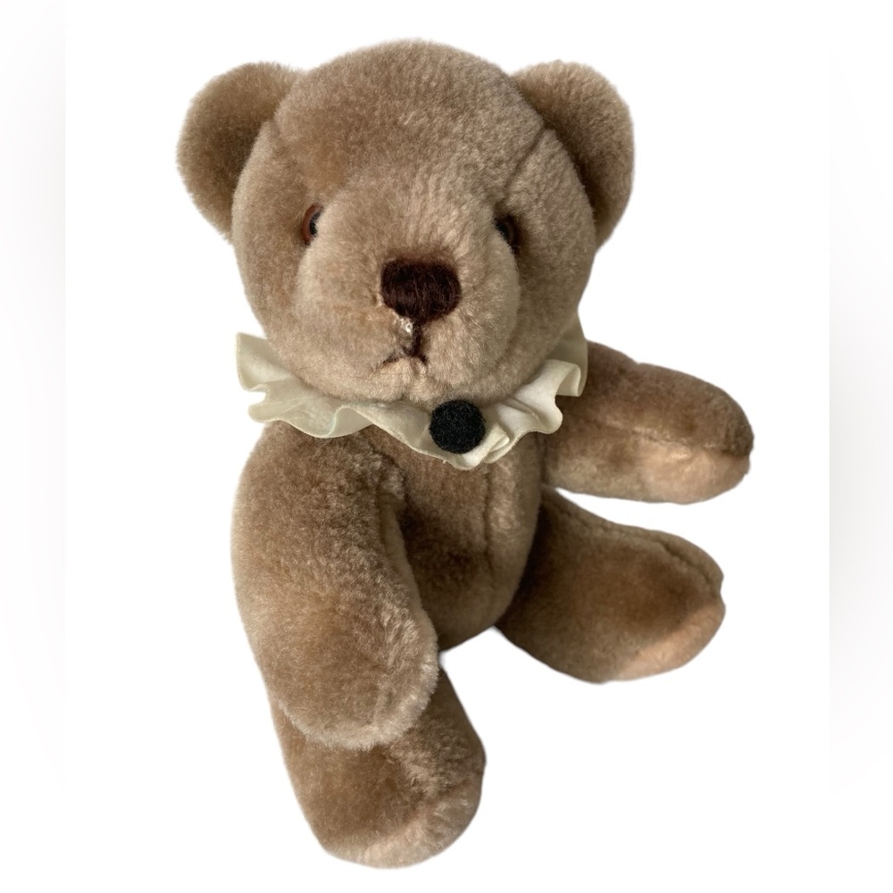 Vintage Gund 1982 Brown Bear with Collar 6” Stuffed Animal Plush